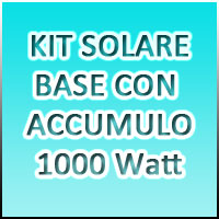 KIT SOLARE BASE CON ACCUMULO 8 - 1000Watt 24Volt