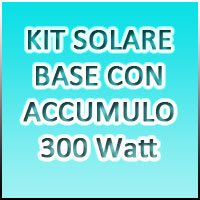 KIT SOLARE BASE CON ACCUMULO 3 - 300Watt 24Volt