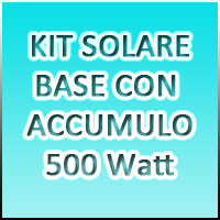 KIT SOLARE BASE CON ACCUMULO 7 - 500Watt 24Volt